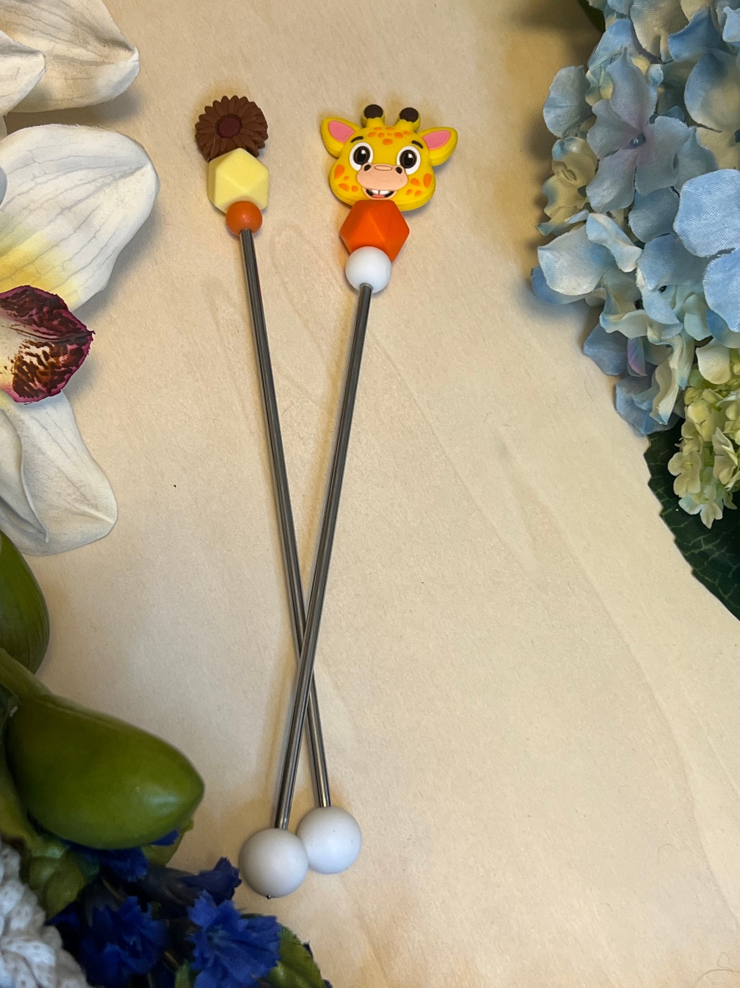 giraffe amigurumi sticks