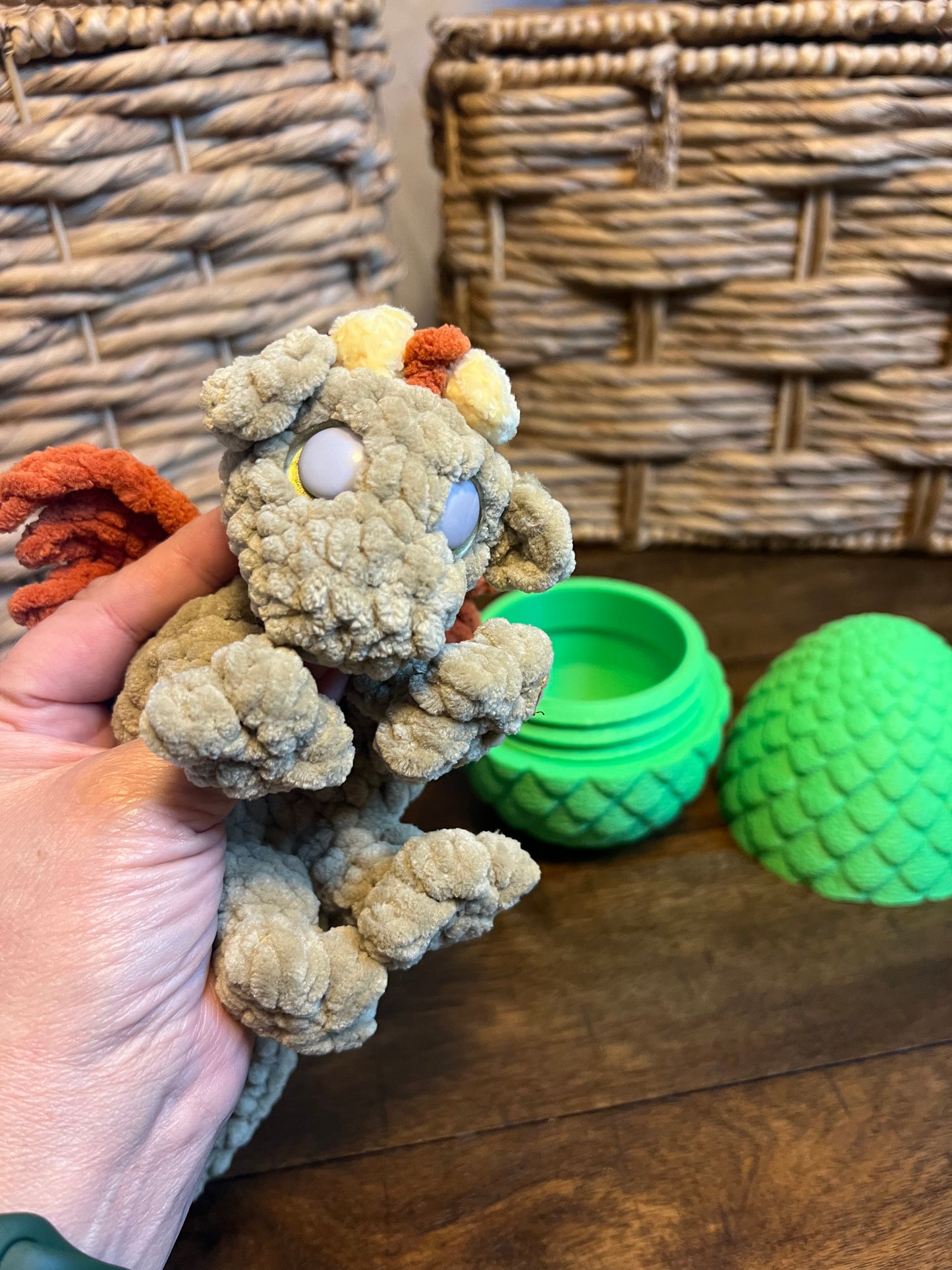 Green dragon with egg
