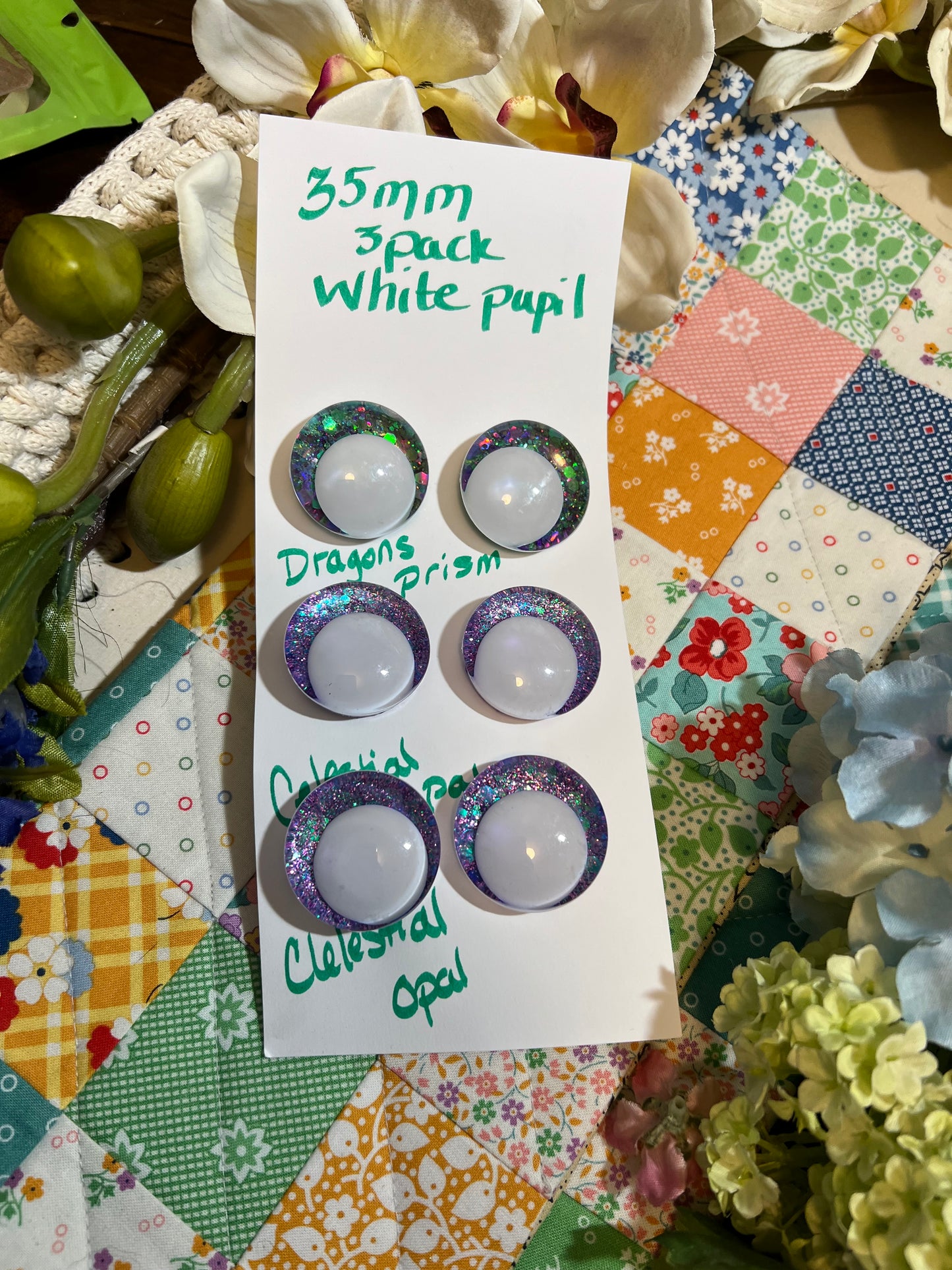 35 mm safety eye set white pupil. DCC