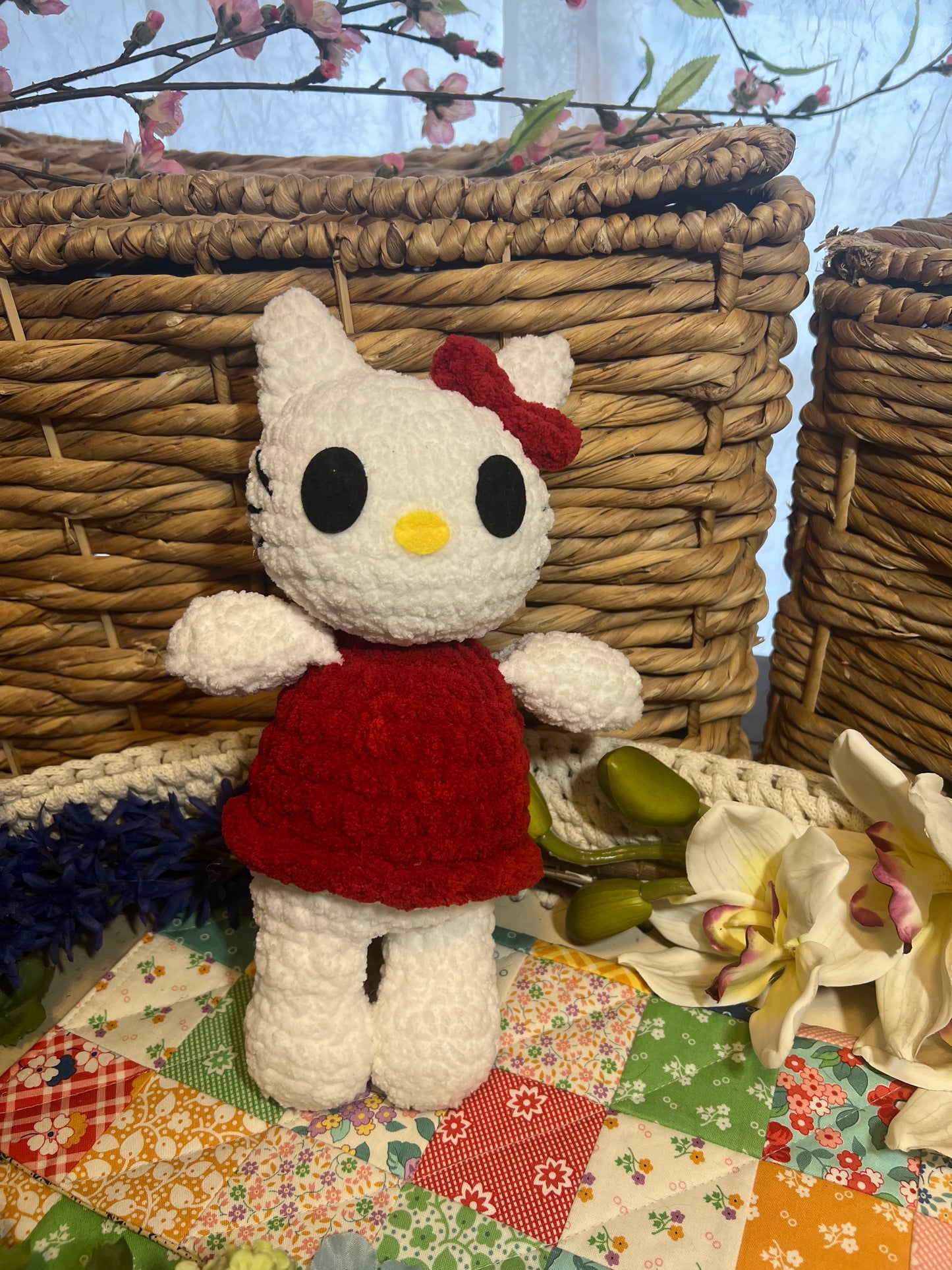 little kitty with red bow