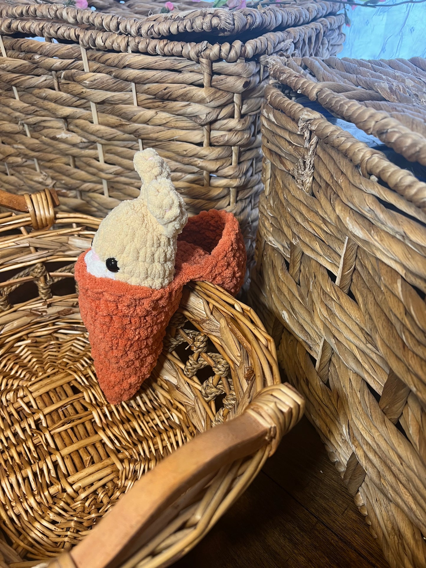 Hatching Bunny in Carrot Beige