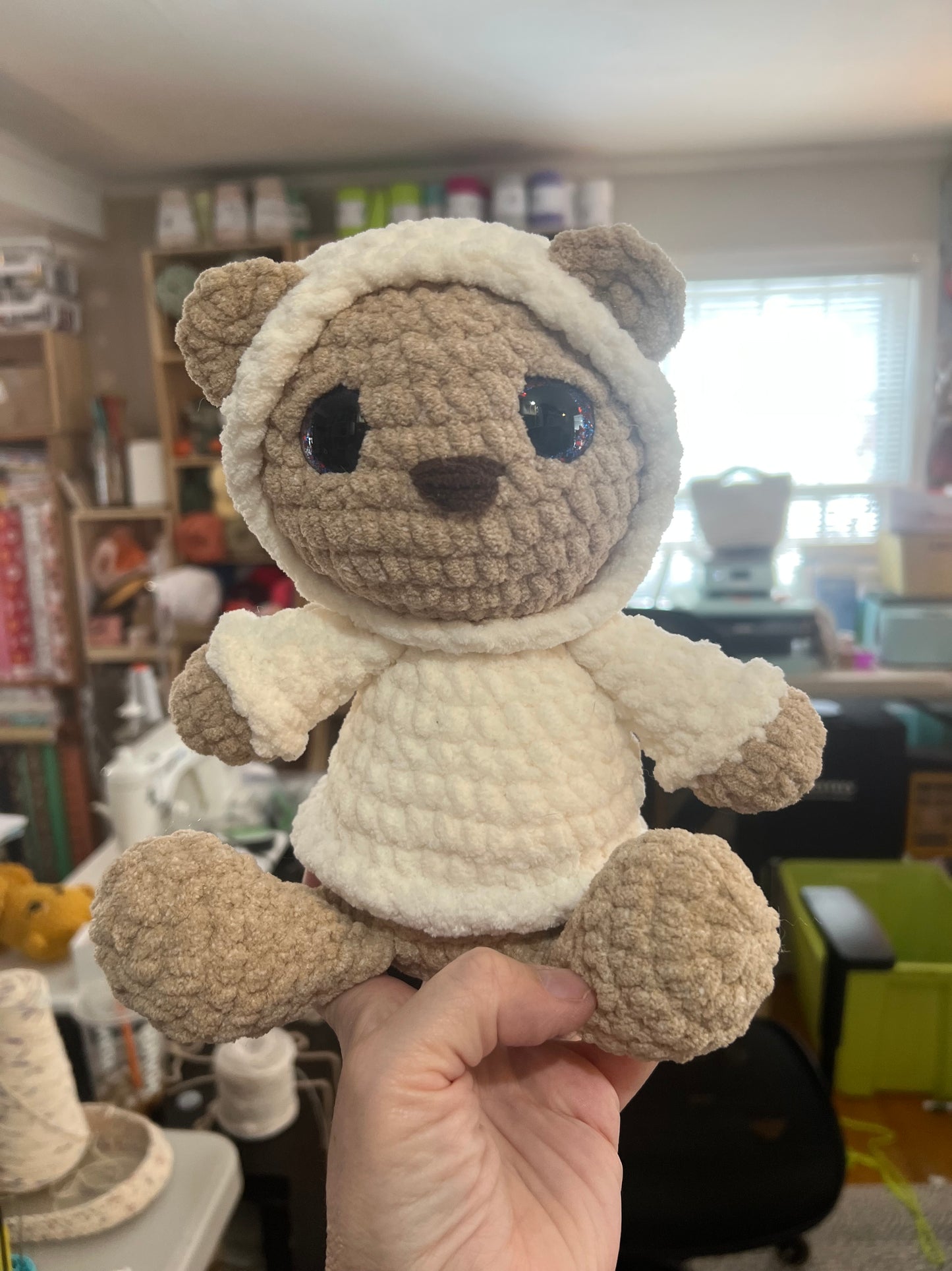 Teddy with white hoodie
