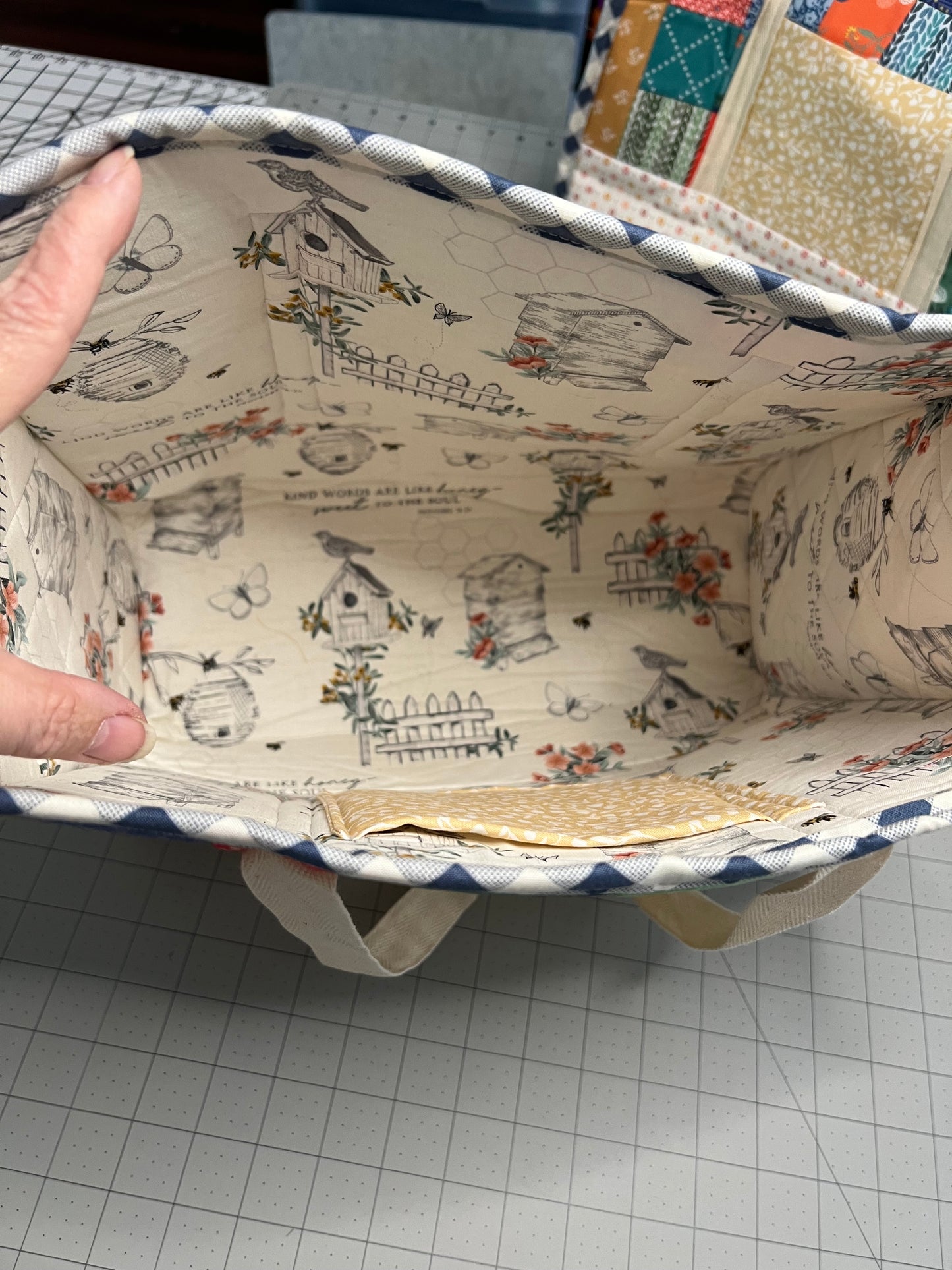 Patchwork pocket tote