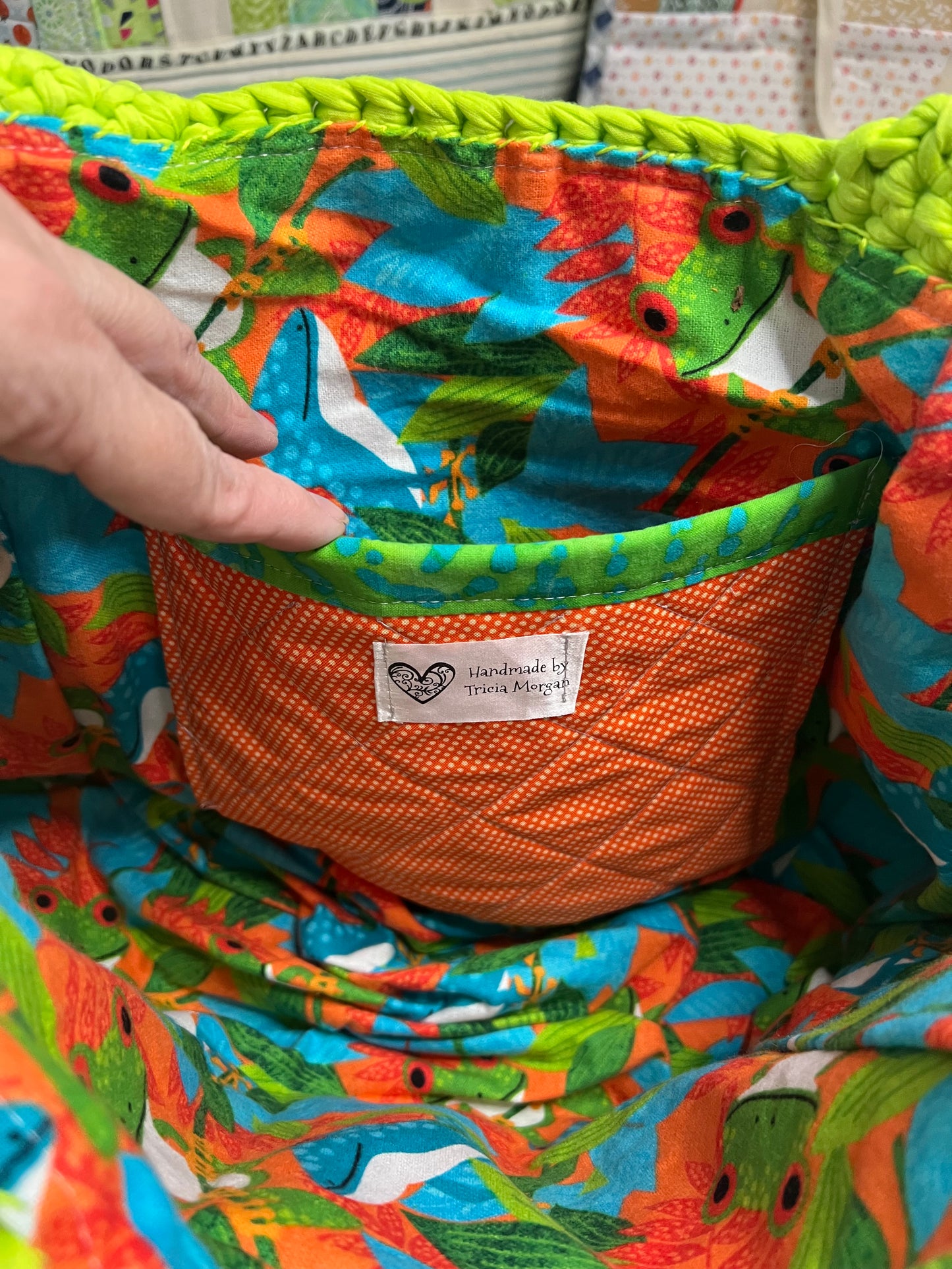 Heavy duty lined tropical beach bag