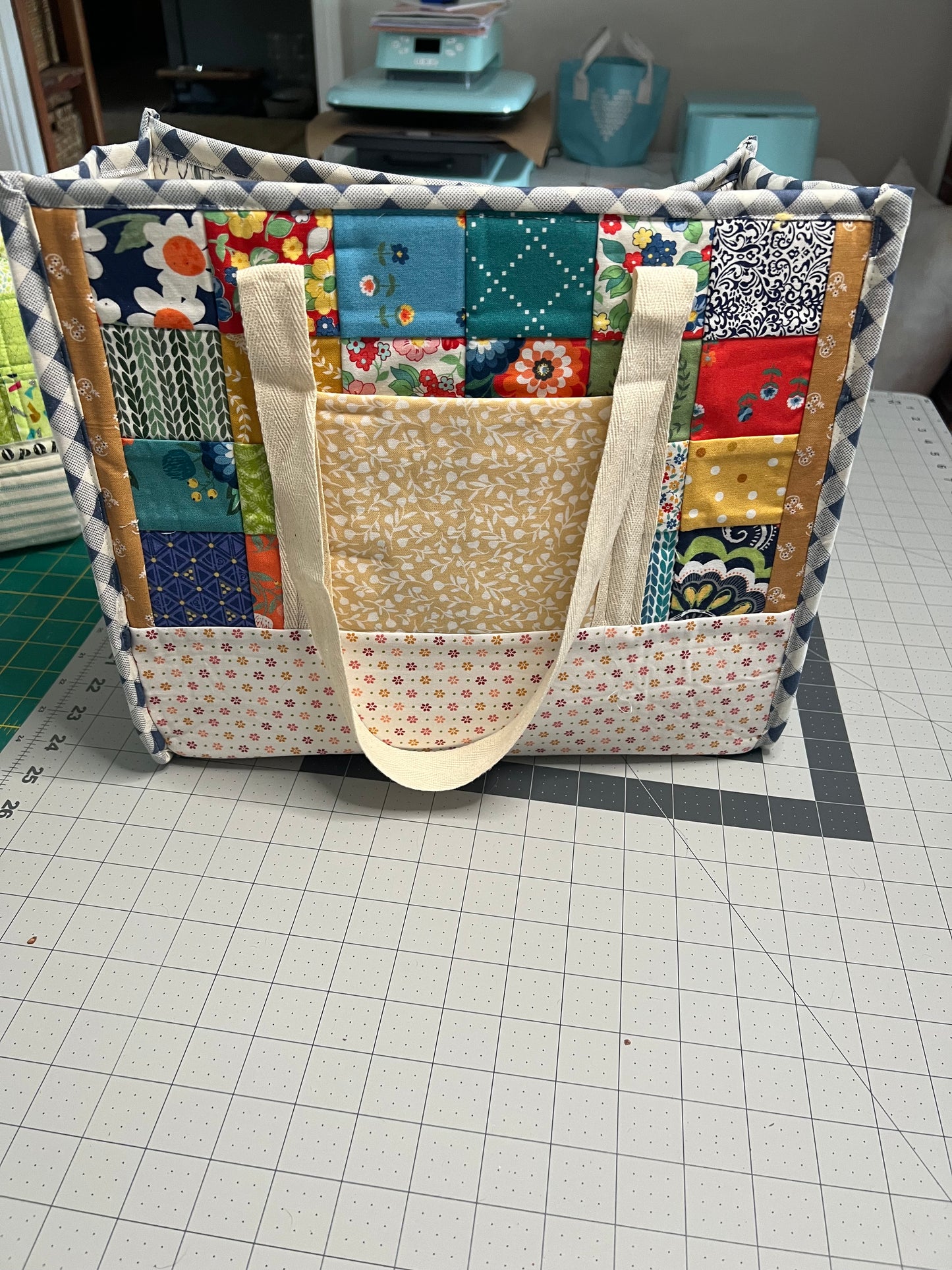Patchwork pocket tote