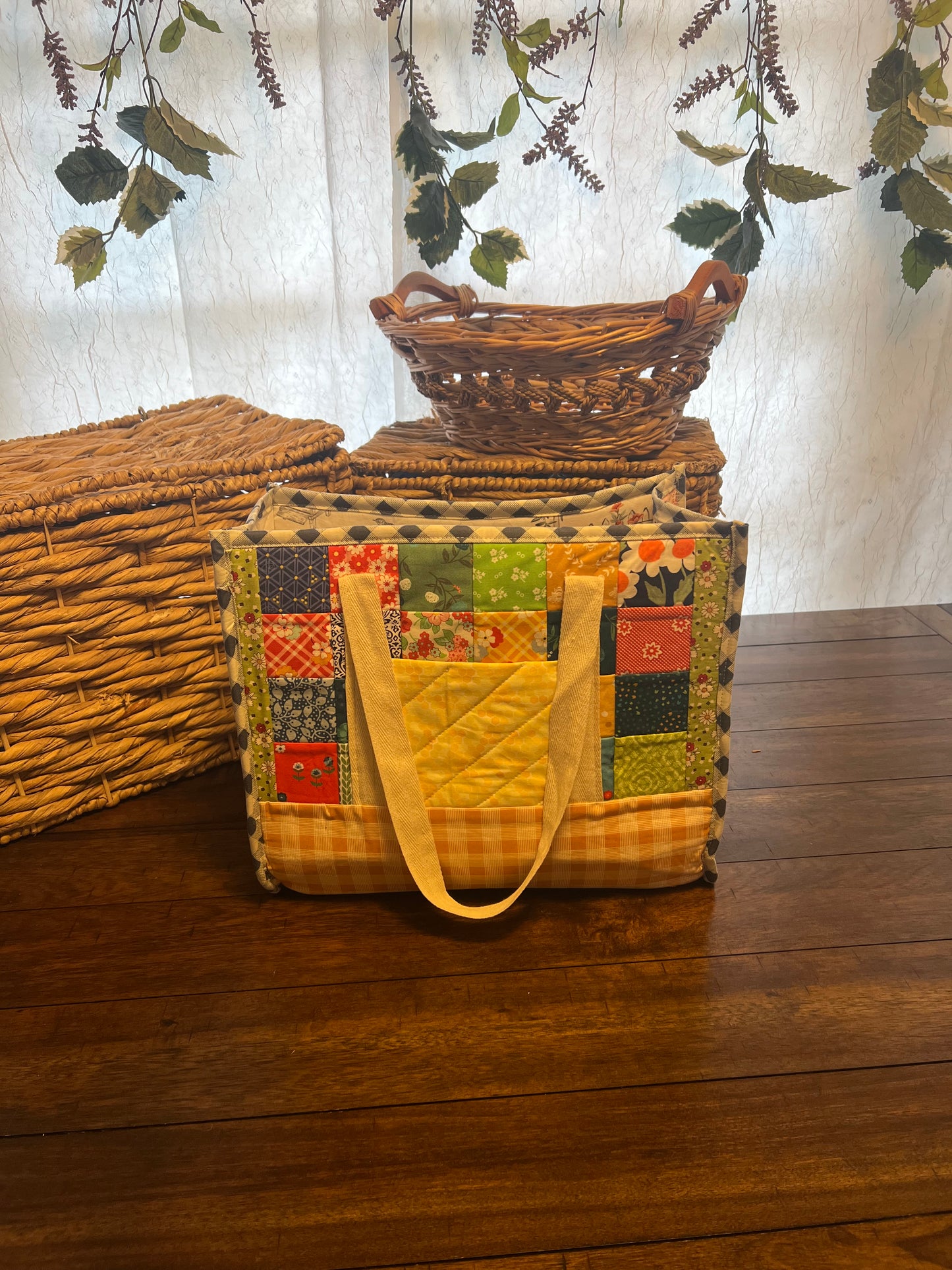 Patchwork pocket tote