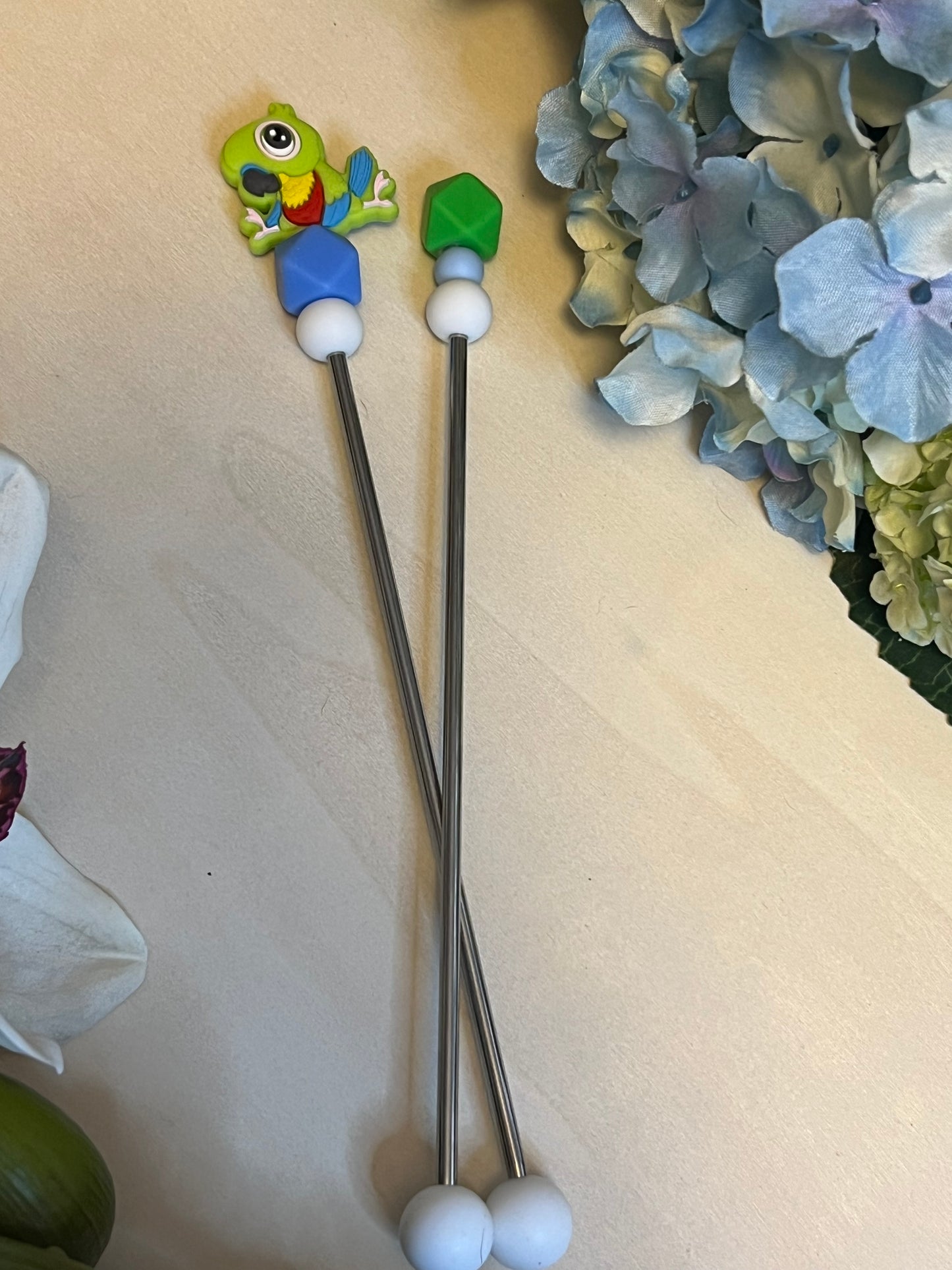 Parrot amigurumi sticks