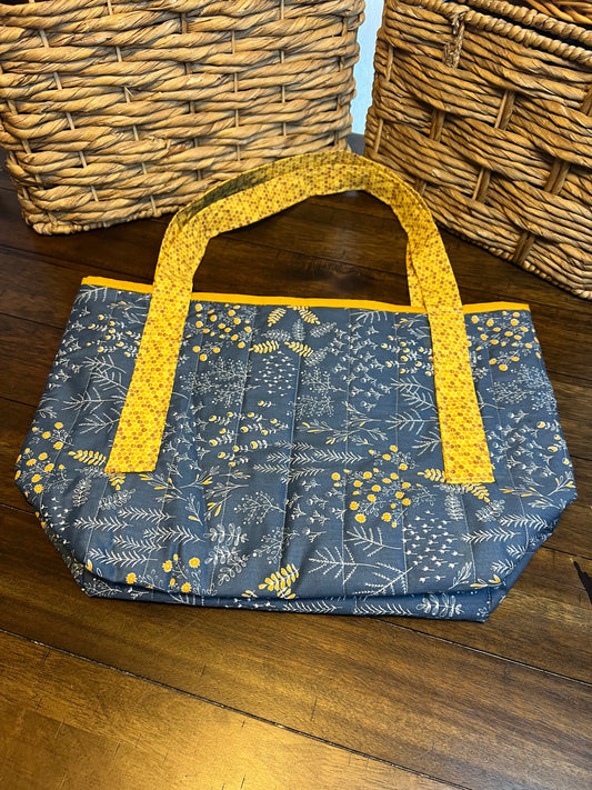 Large tote blue and gold