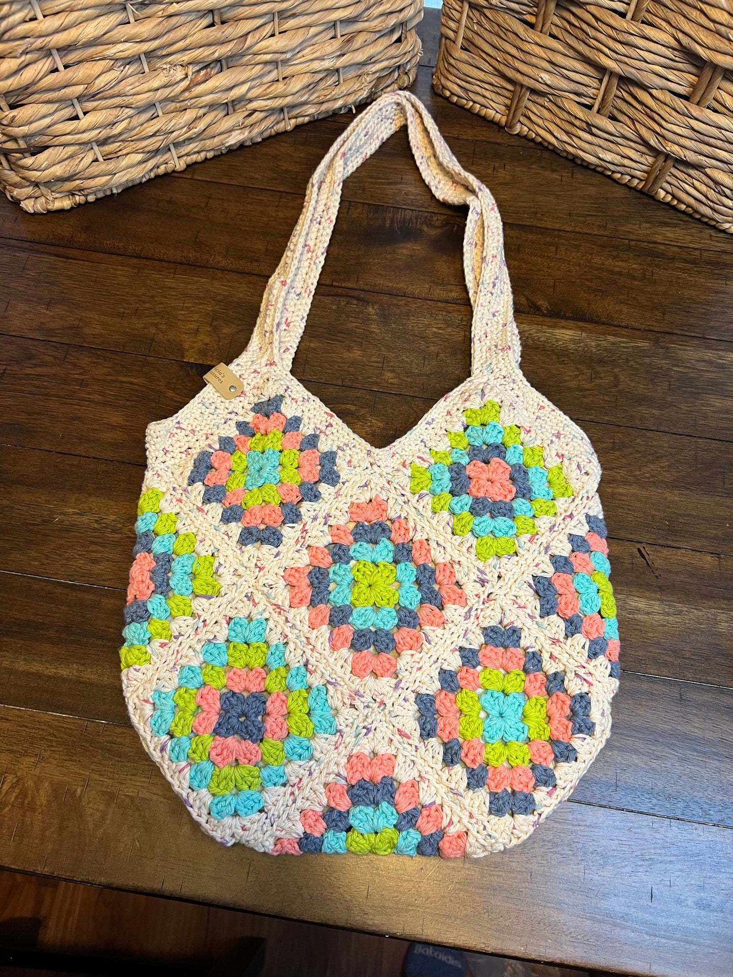 Granny square tote, lined