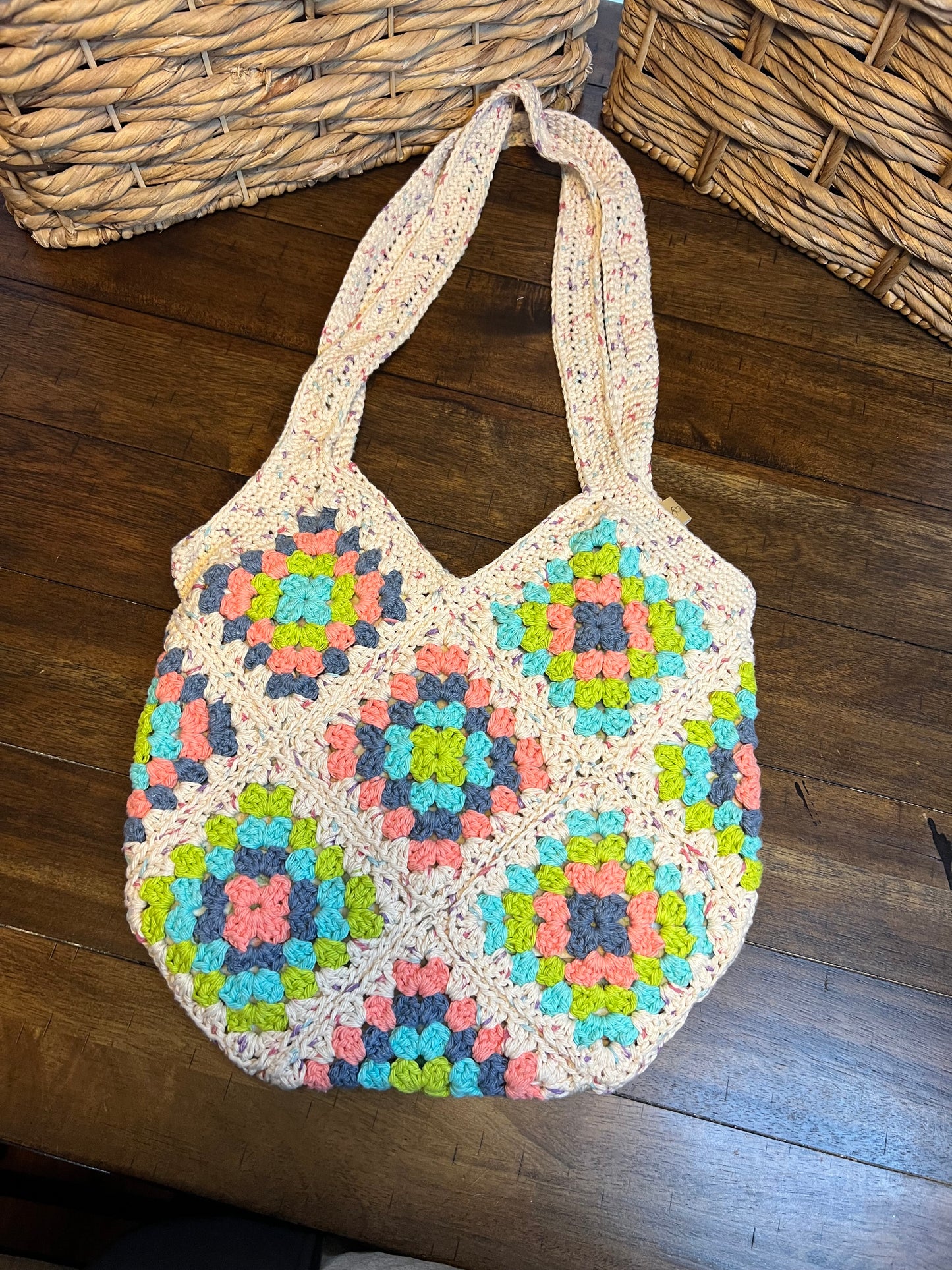 Granny square tote, lined