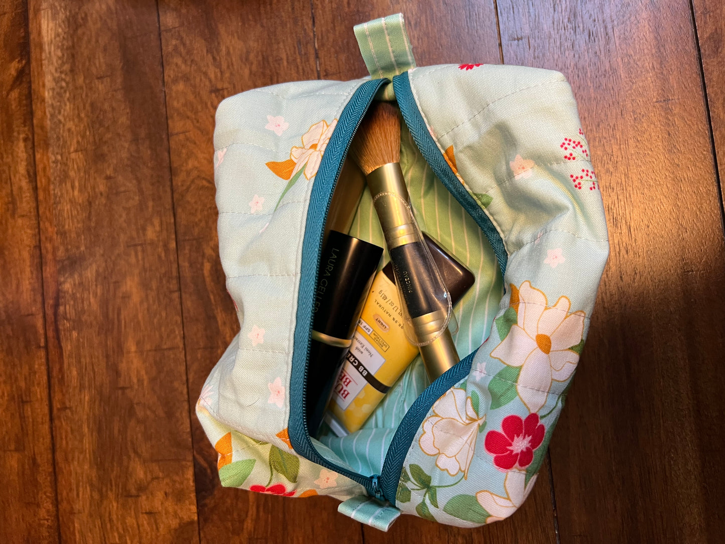 Med makeup bag Teal Floral Fantasy