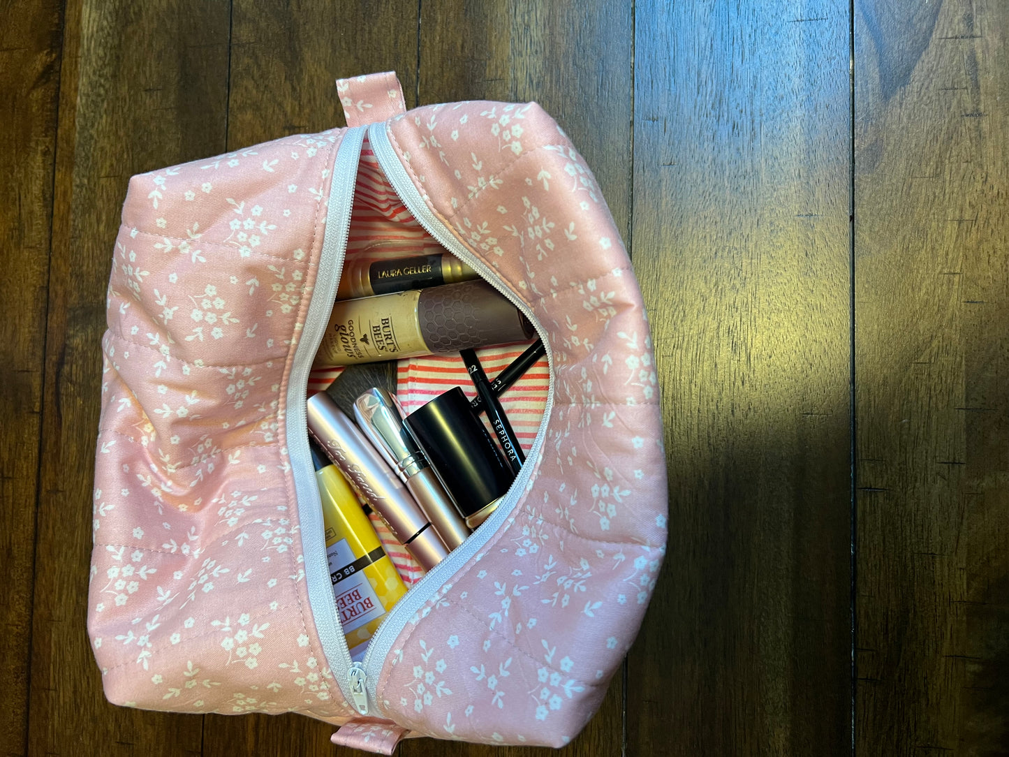 Large Makeup bag Pink floral