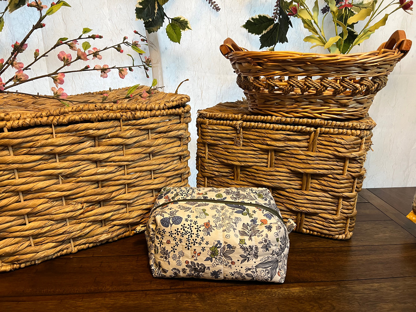Large makeup bag  Bright forest
