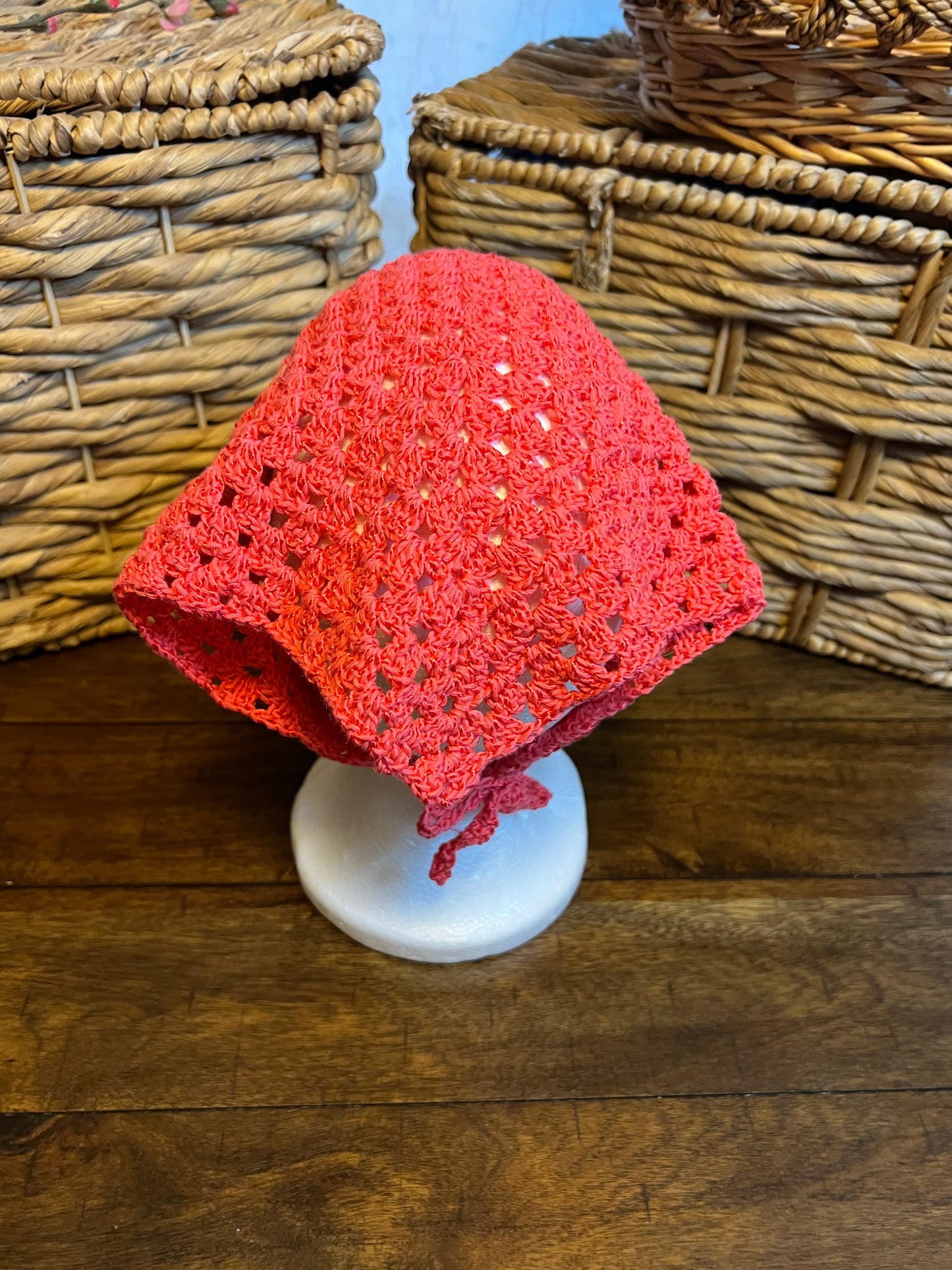 Handmade Crochet Bandana Coral