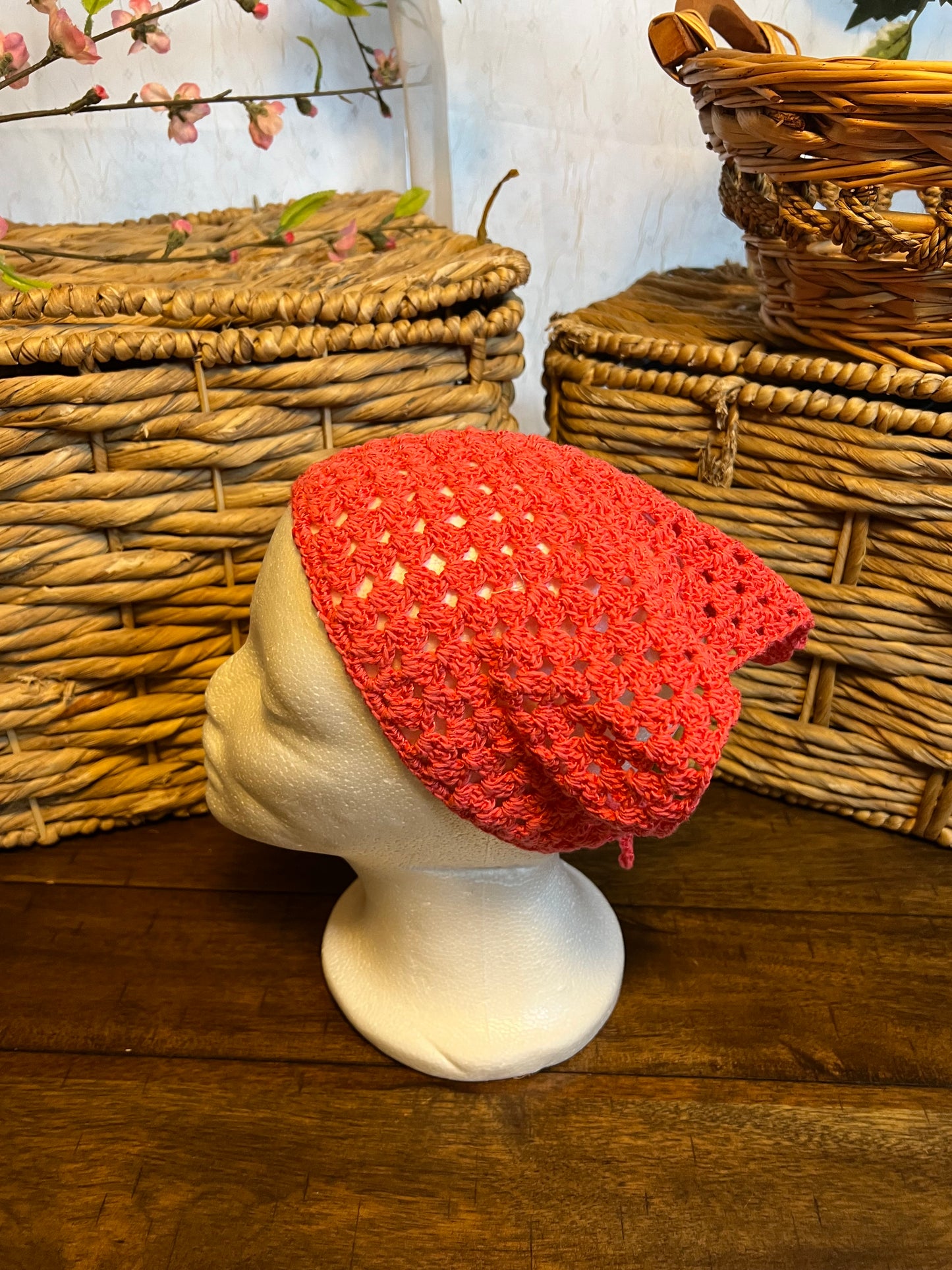 Handmade Crochet Bandana Coral