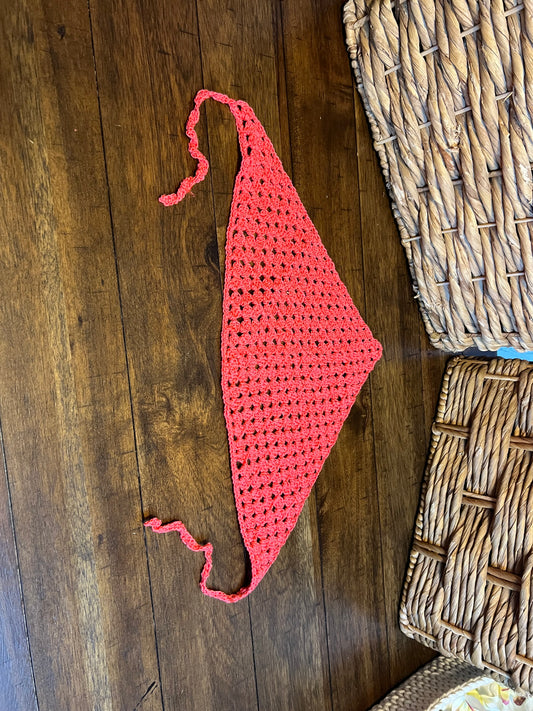 Handmade Crochet Bandana Coral