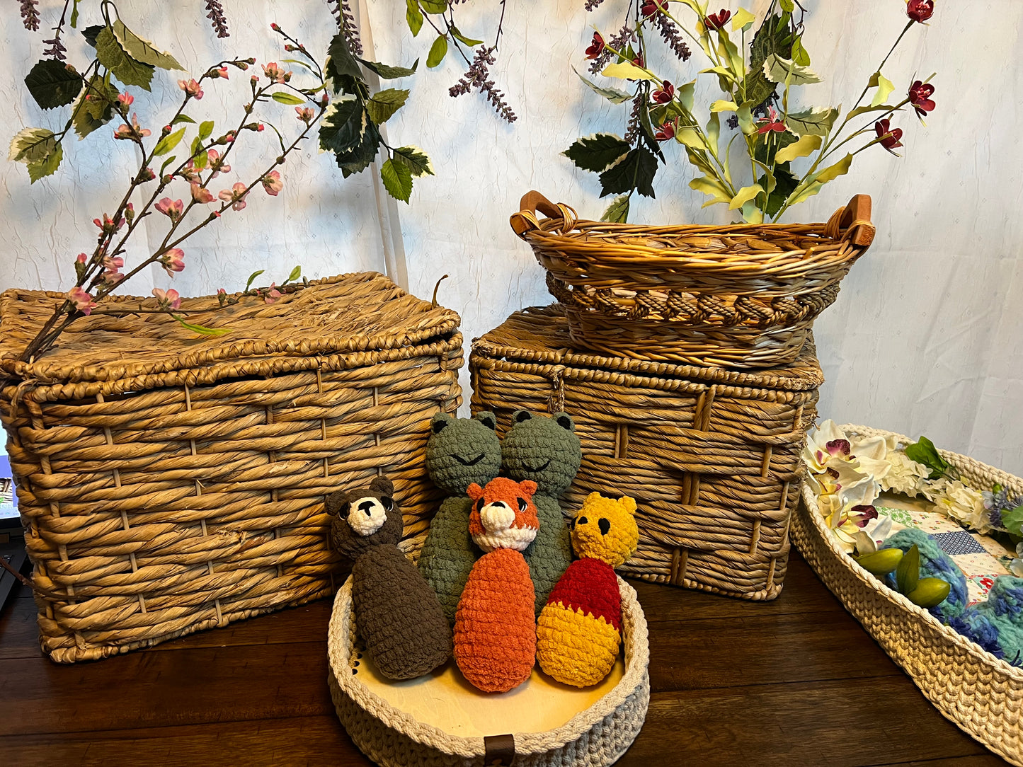 Woodland forest animal rattles Pooh bear