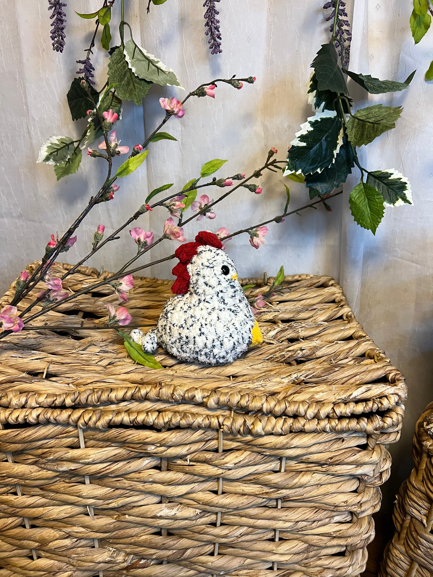 small chicken white speckled