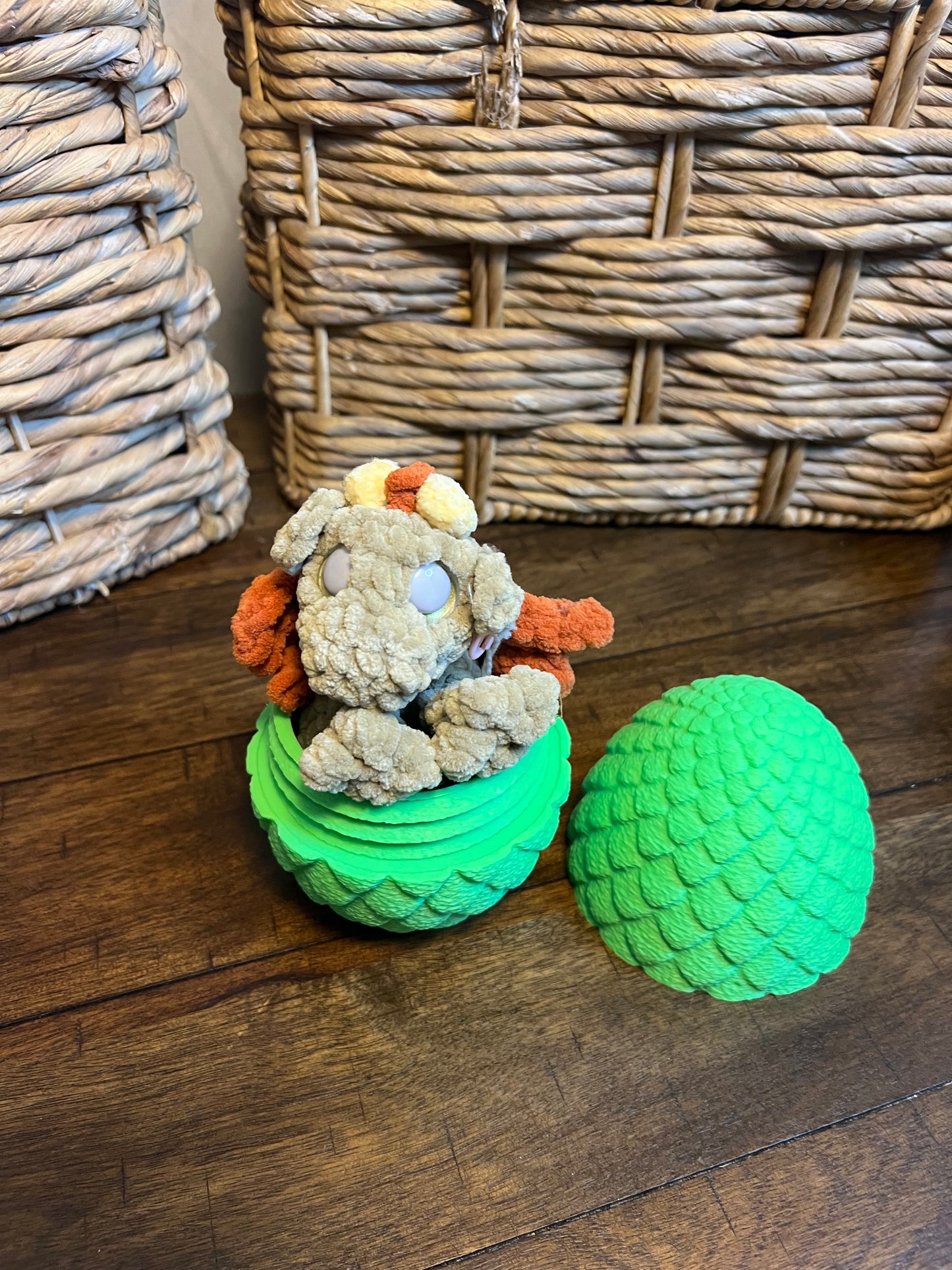 Green dragon with egg