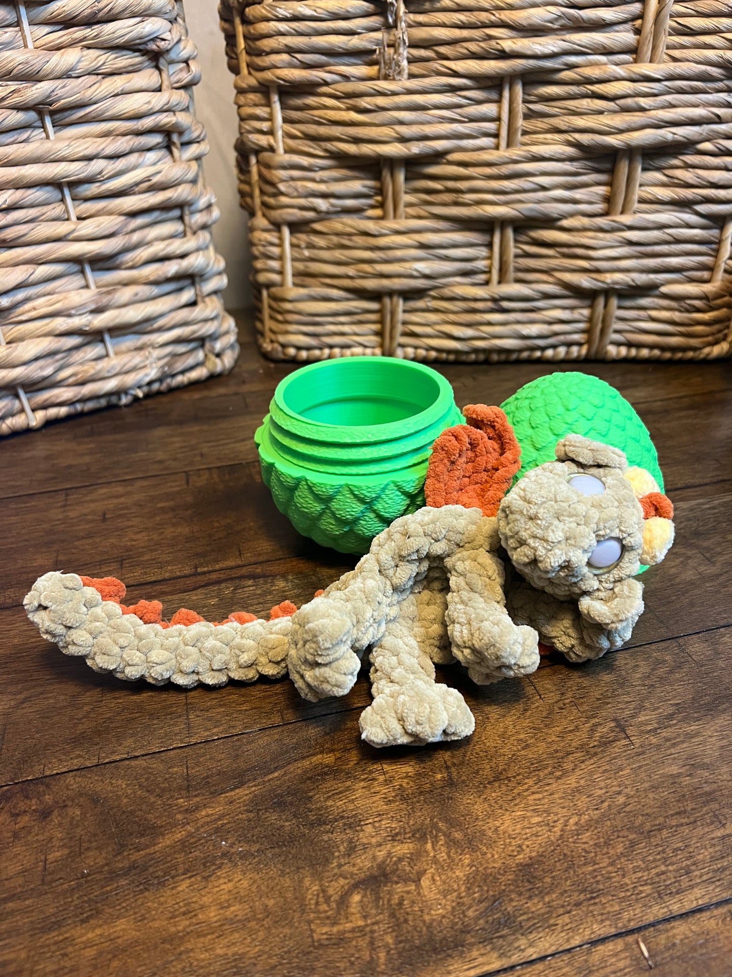 Green dragon with egg