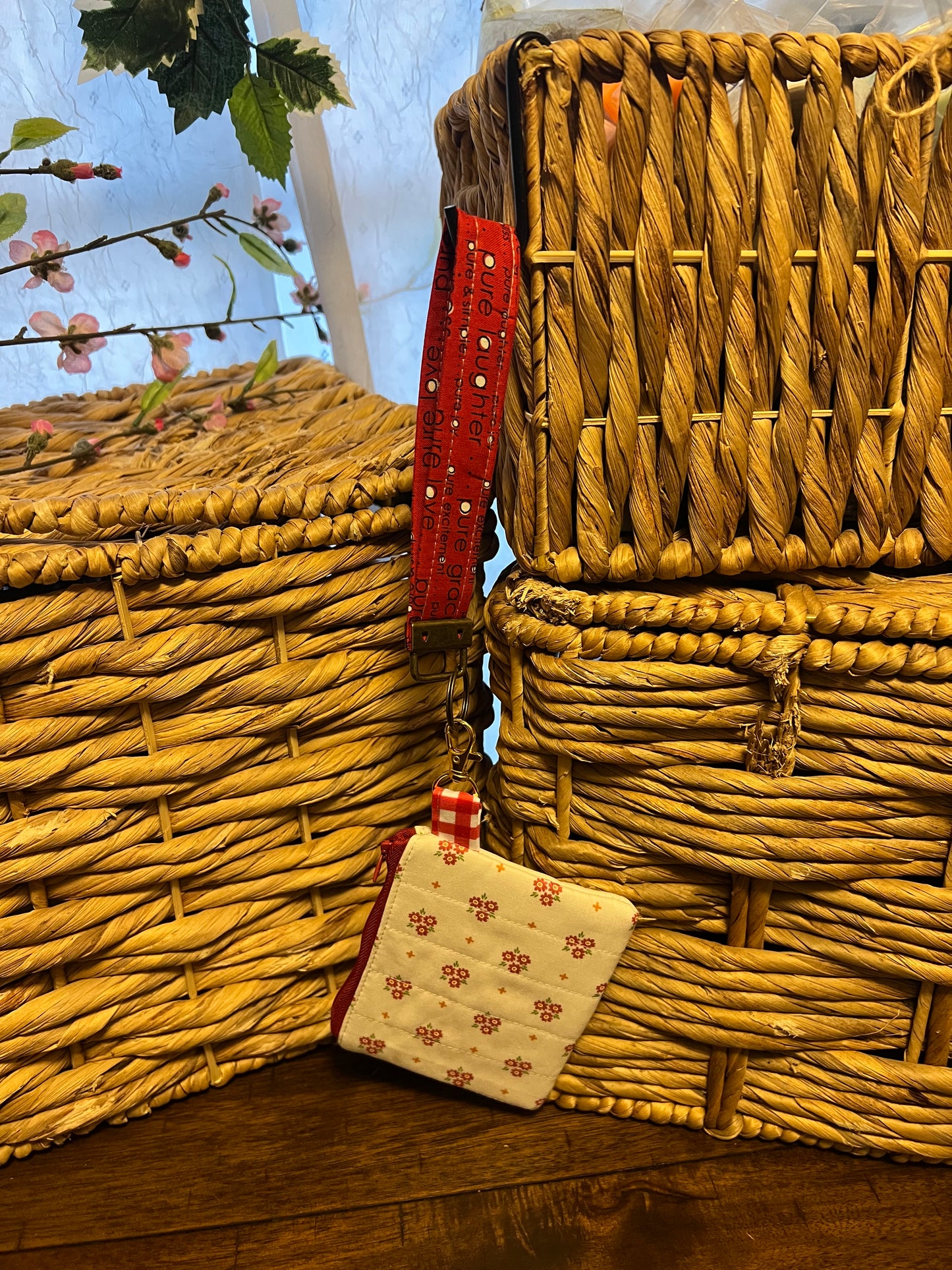Wristlet red with inspirational words
