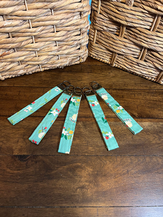 Wristlet teal floral print
