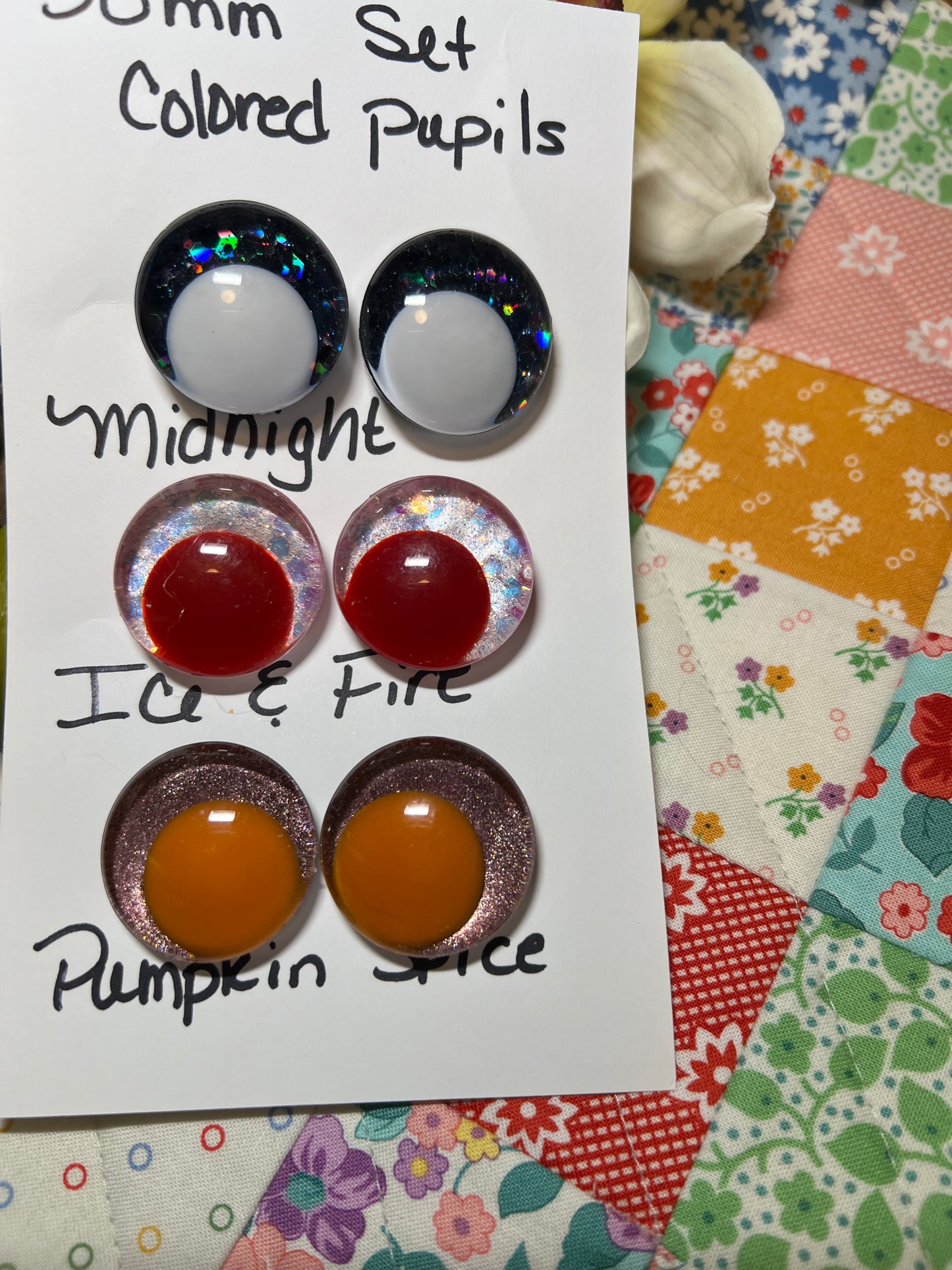 30 mm safety eye set colored pupil MIP