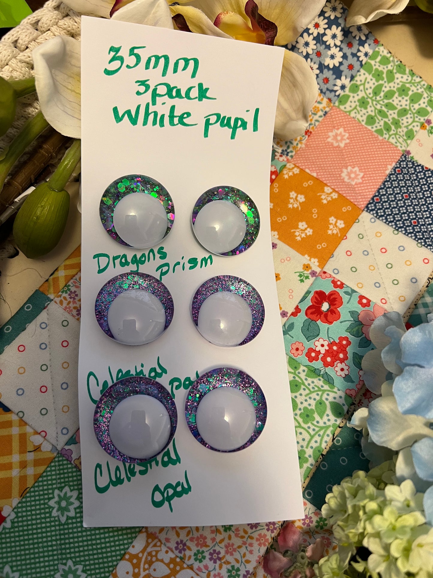35 mm safety eye set white pupil. DCC