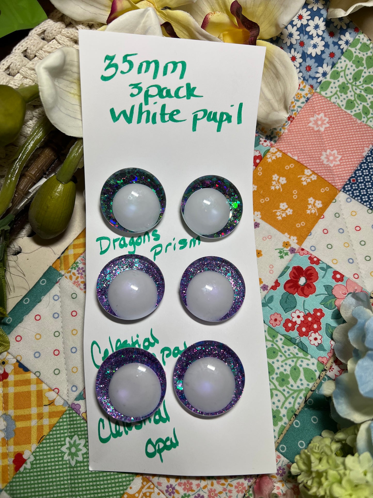 35 mm safety eye set white pupil. DCC