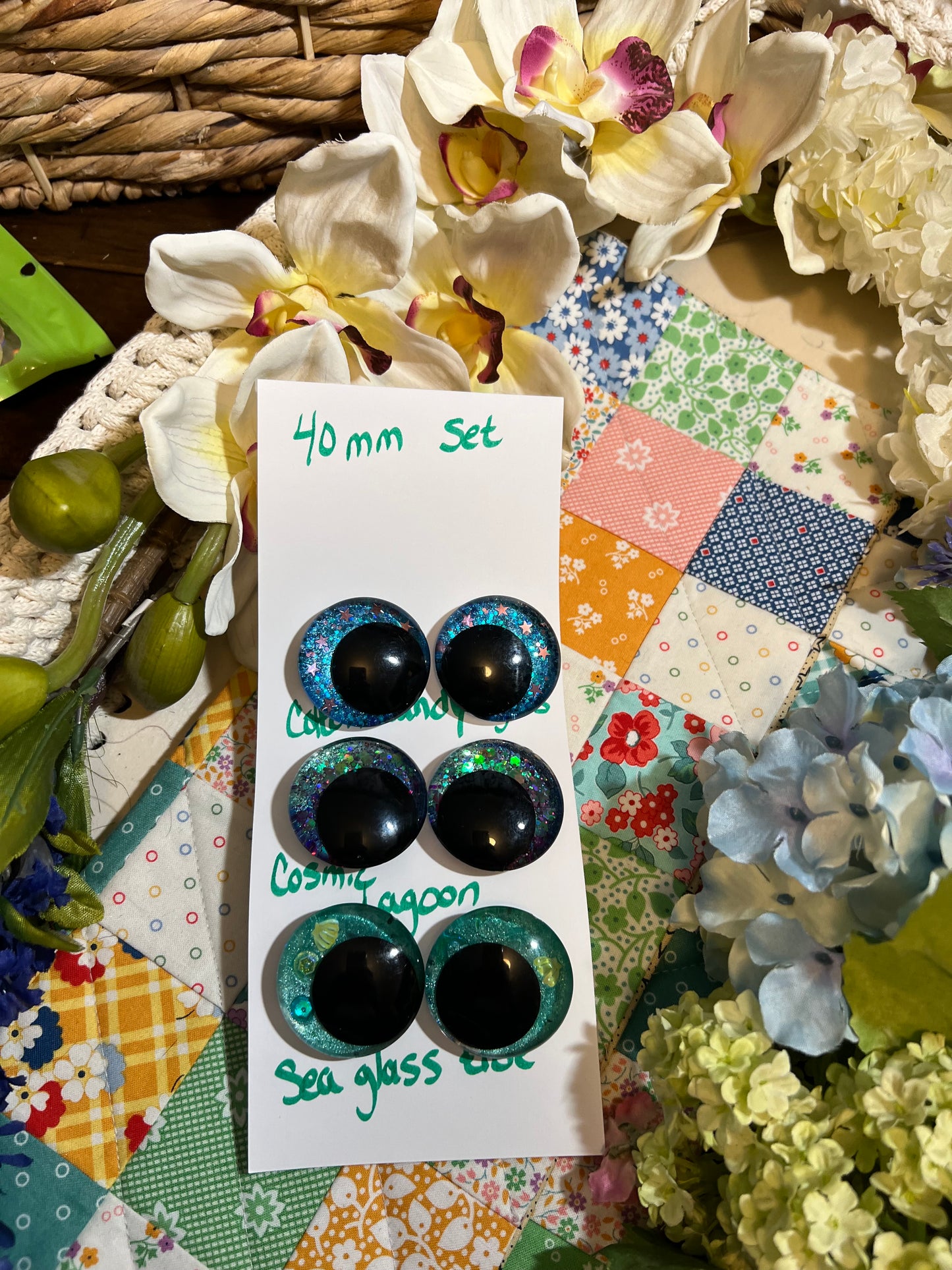 40 mm safety eye set, Beachy nights