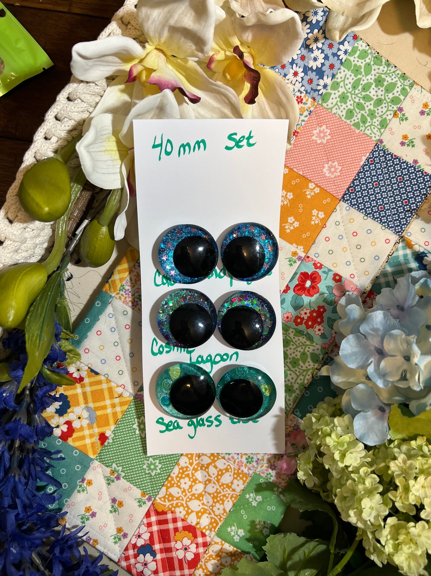 40 mm safety eye set, Beachy nights