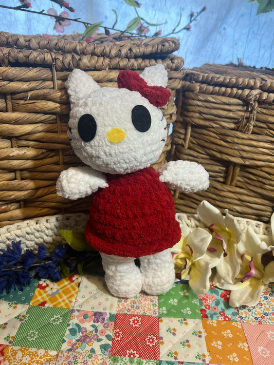 little kitty with red bow