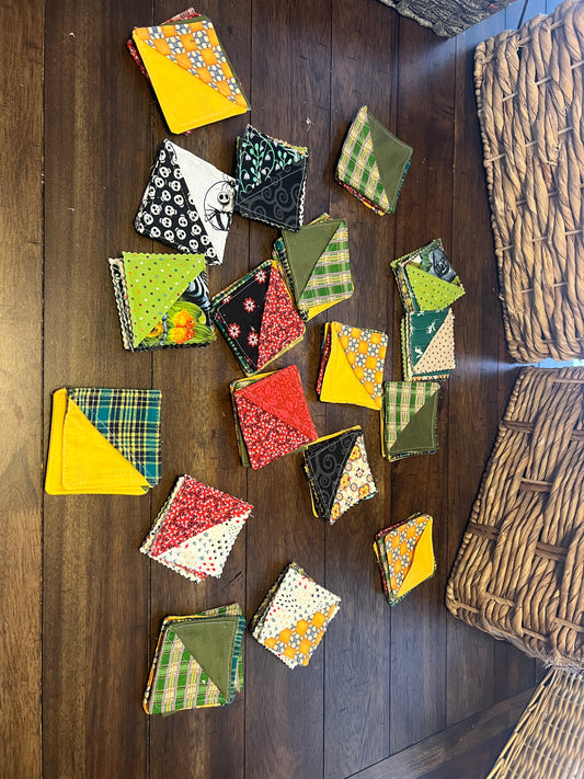 Mystery Fabric Corner Bookmark Fall collection 4 pack