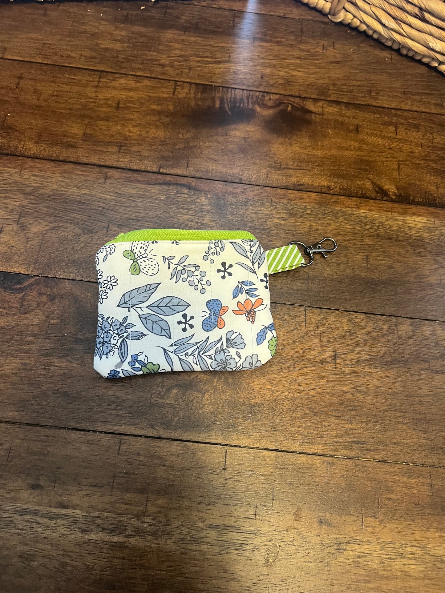 Keychain Wallet Bright forest with lime green liner