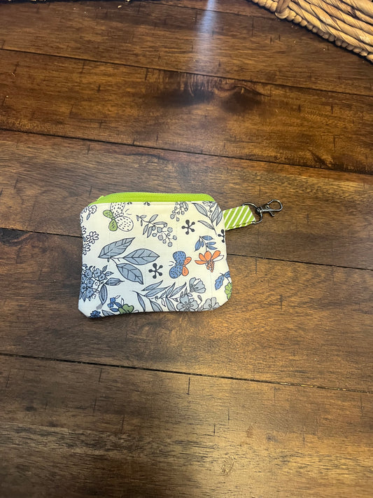 Keychain Wallet Bright forest with lime green liner