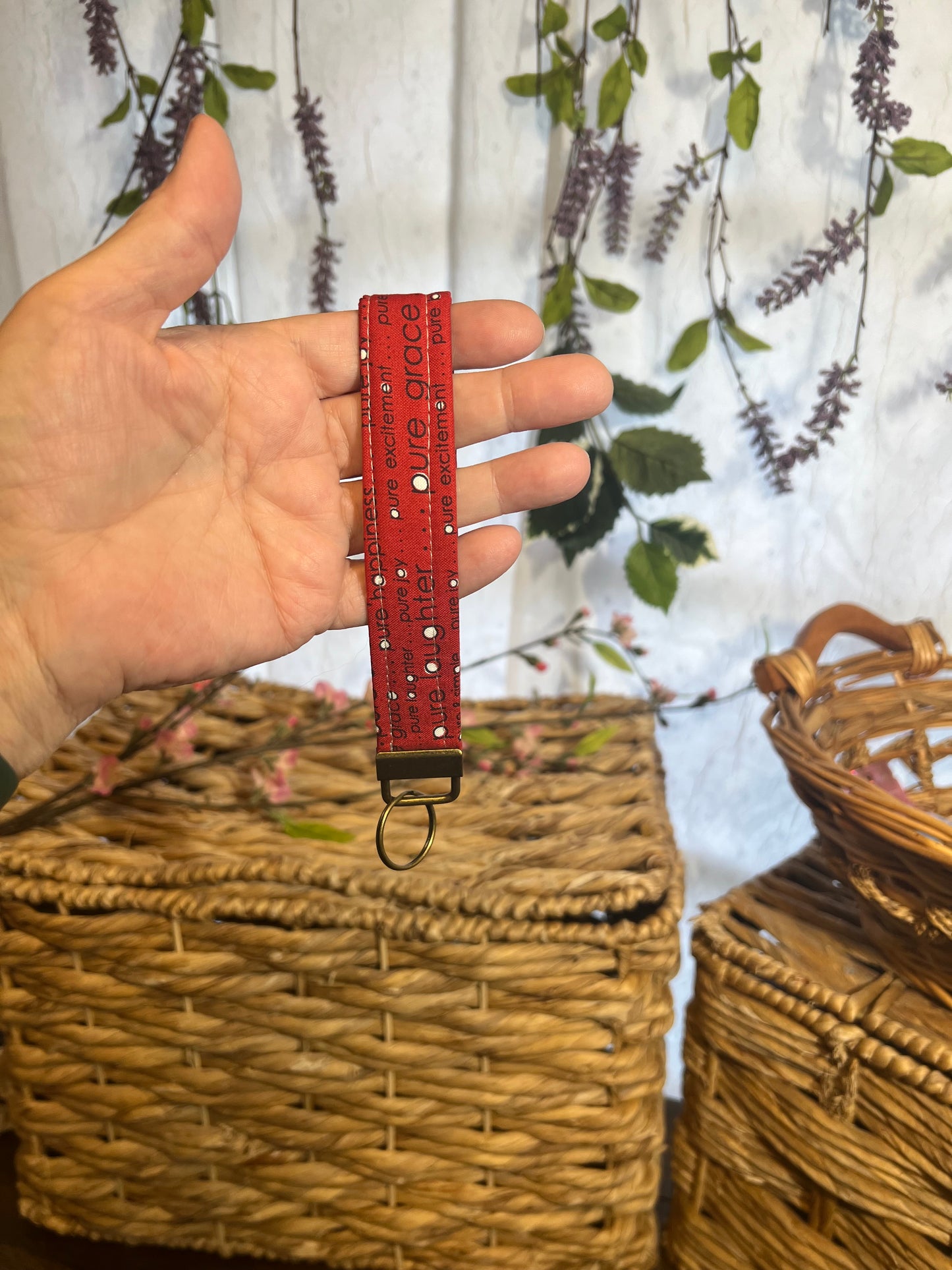 Wristlet red with inspirational words